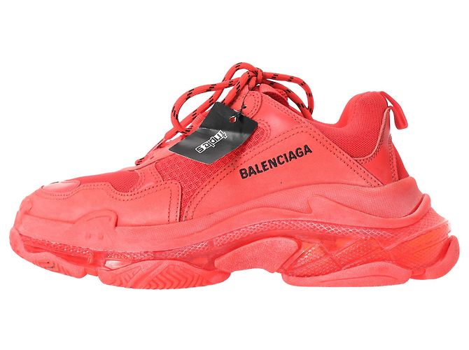 Everyday Baskets Balenciaga Triple S semelle transparente en polyester rouge - vue 2