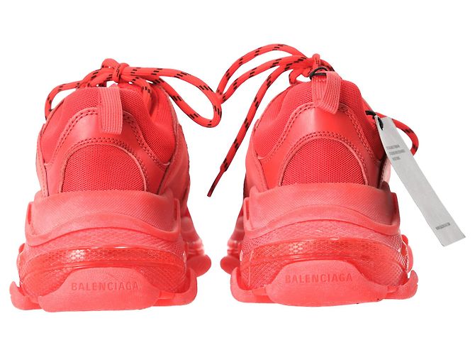 Everyday Baskets Balenciaga Triple S semelle transparente en polyester rouge - vue 3
