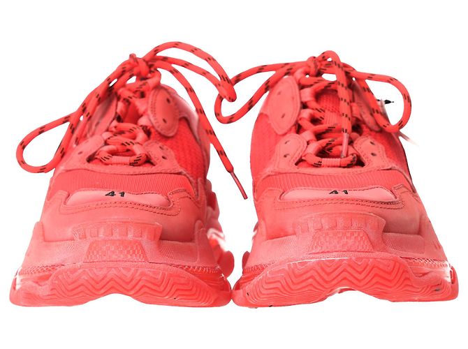 Everyday Baskets Balenciaga Triple S semelle transparente en polyester rouge - vue 4