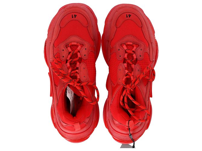 Everyday Baskets Balenciaga Triple S semelle transparente en polyester rouge - vue 6