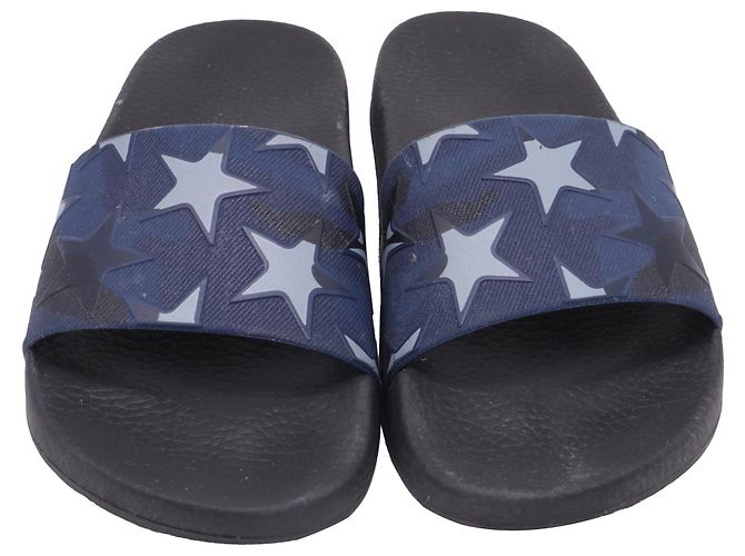Valentino Garavani Sandali Slide Valentino Denim Stars in gomma blu Blu navy - vista 2