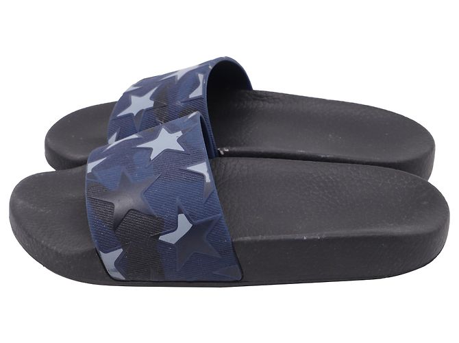 Valentino Garavani Sandali Slide Valentino Denim Stars in gomma blu Blu navy - vista 4