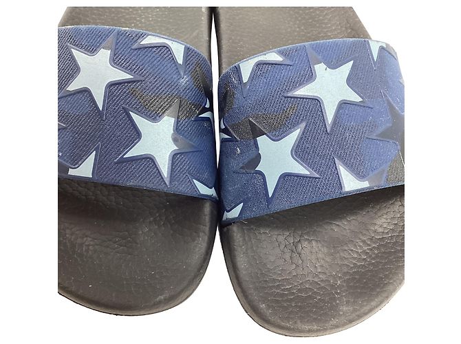 Valentino Garavani Sandali Slide Valentino Denim Stars in gomma blu Blu navy - vista 8