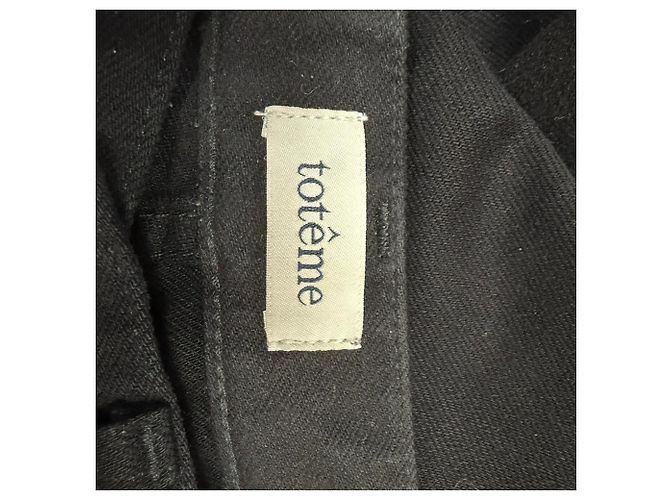 Pantalones vaqueros rectos Totême en algodón negro - vista 4