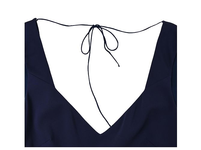 Abito maxi plissé Emilio Pucci in seta blu navy - vista 4
