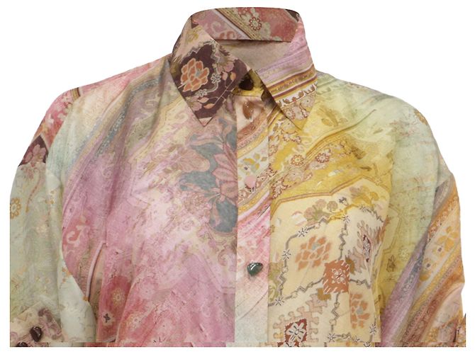 Zimmermann Tallow Relaxed Button-Up Hemd aus mehrfarbiger Seide Mehrfarben - Ansicht 2
