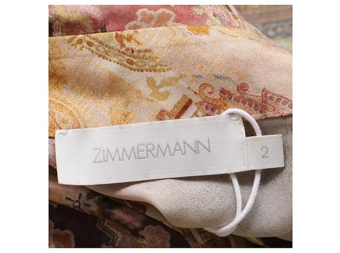 Zimmermann Tallow Relaxed Button-Up Hemd aus mehrfarbiger Seide Mehrfarben - Ansicht 5
