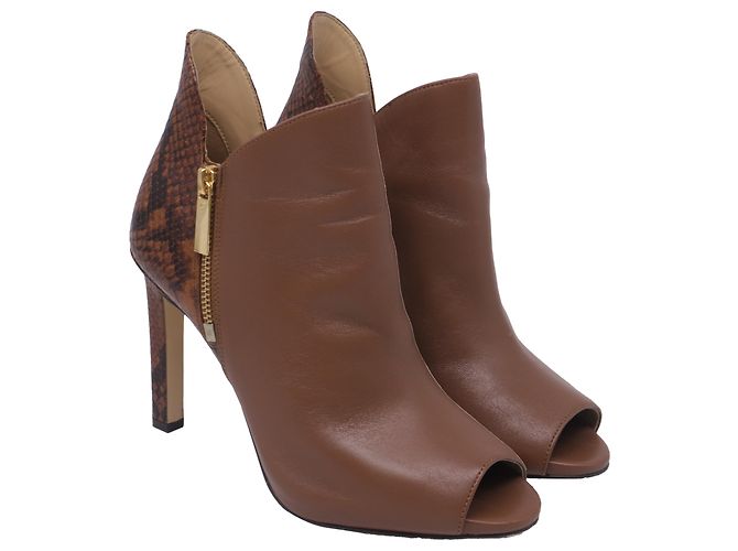 Botines de punta abierta Alane de Michael Michael Kors en piel marrón Castaño - vista 3