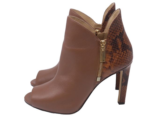 Botines de punta abierta Alane de Michael Michael Kors en piel marrón Castaño - vista 4