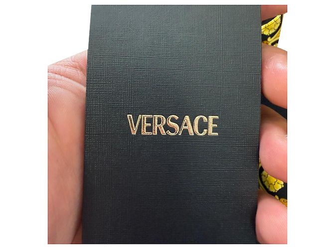 Mini abito chemisier Versace con stampa Barocco in seta multicolore - vista 6