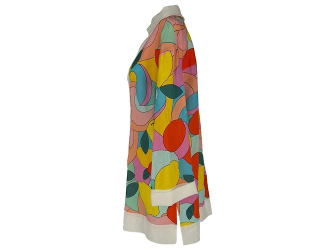 Mini abito stampato Enzo di Staud in lino multicolore - vista 4