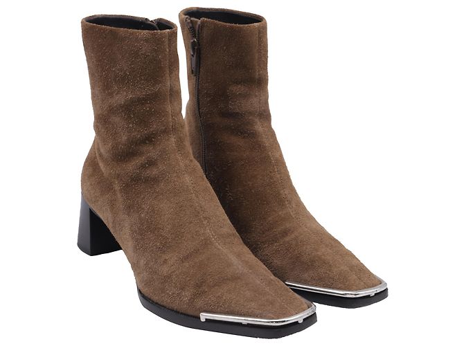 Botines Alexander Wang en ante marrón Castaño - vista 3