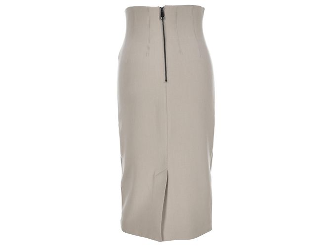 Falda midi Burberry London en poliéster blanco Crudo - vista 3