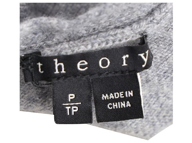 Theory Cardigan mit offenem Front in Grau aus Kaschmir - Ansicht 4