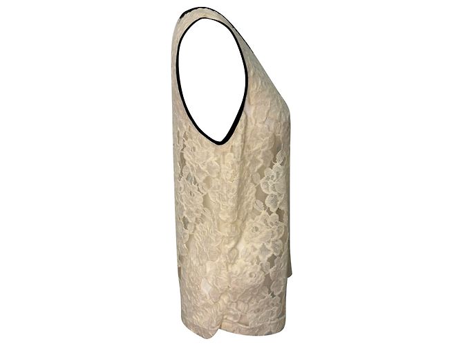Dolce & Gabbana Dolce and Gabbana Lace Tank Top in Cream Cotton White - view 4