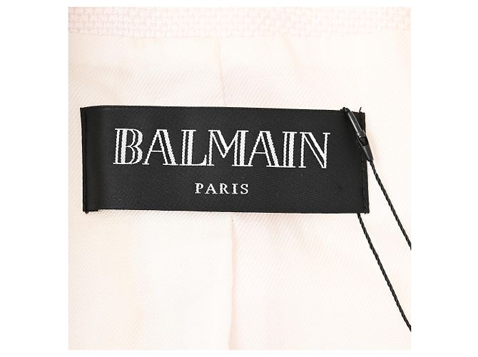 Balmain Double-Breasted Blazer in Light Pink Viscose - view 4