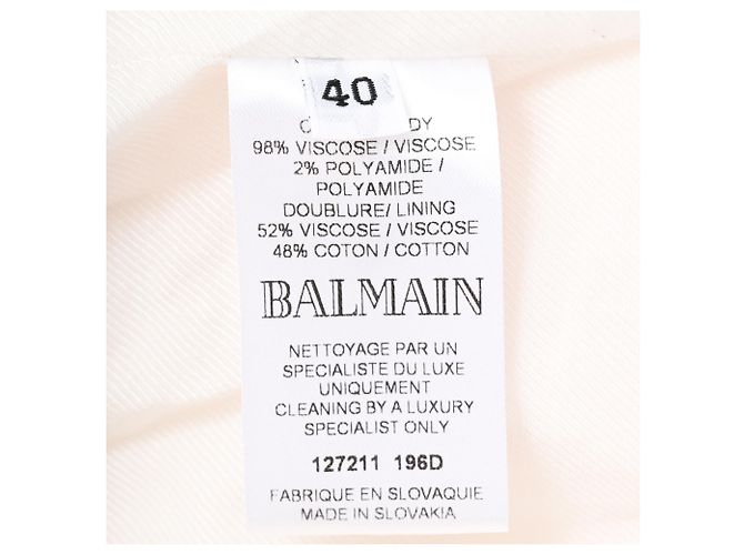 Balmain Double-Breasted Blazer in Light Pink Viscose - view 6