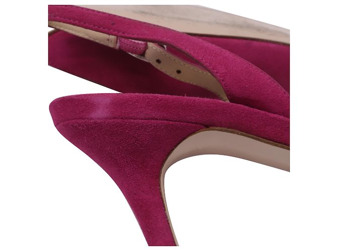 Décolleté slingback a punta Stuart Weitzman in scamosciato rosa Marrone - vista 10