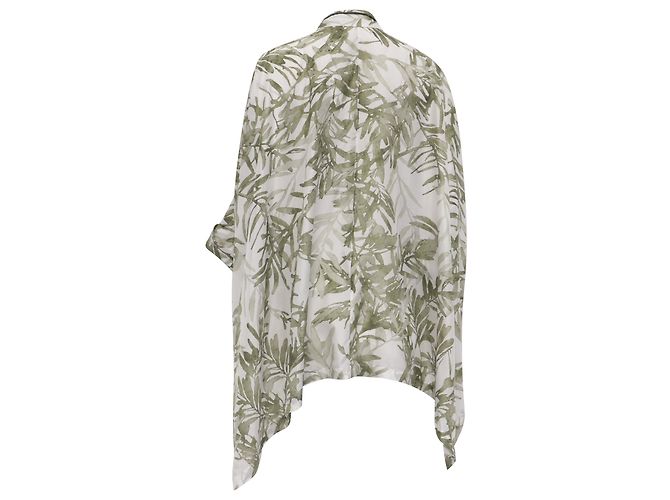 Camicia Brunello Cucinelli Herbarium in seta verde Stampa python - vista 5