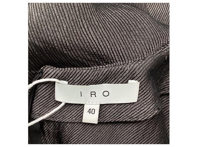 Vestido mini asimétrico con volantes Iro en cupro gris - vista 5