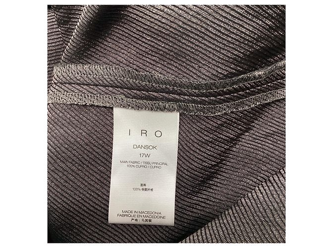 Vestido mini asimétrico con volantes Iro en cupro gris - vista 7