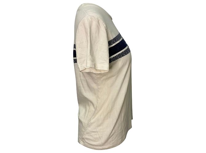 T-shirt in cotone bianco con logo ricamato Dior - vista 4