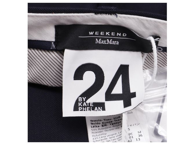 Max Mara Weekend Plissee-Hose aus Polyester in Navy Blue Blau Marineblau - Ansicht 4