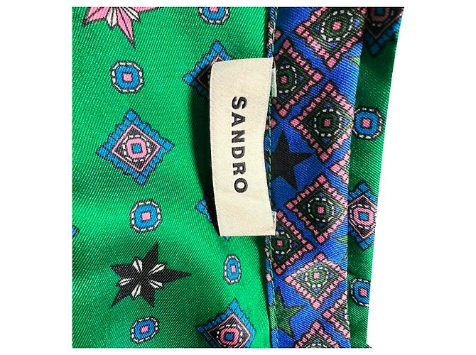Sandro Mini-Hemdkleid mit Print aus Multicolour-Polyester Mehrfarben - Ansicht 4