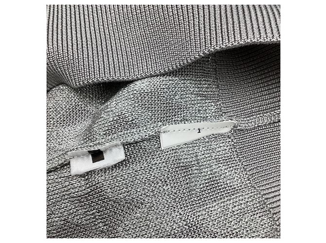 Michael Kors Metallic Logo Strick-Minikleid aus silberner Viskose Metallisch - Ansicht 5