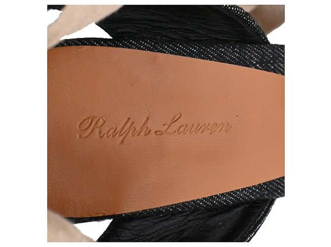 Décolleté con zeppa espadrilles Ralph Lauren Collection in cotone nero - vista 11
