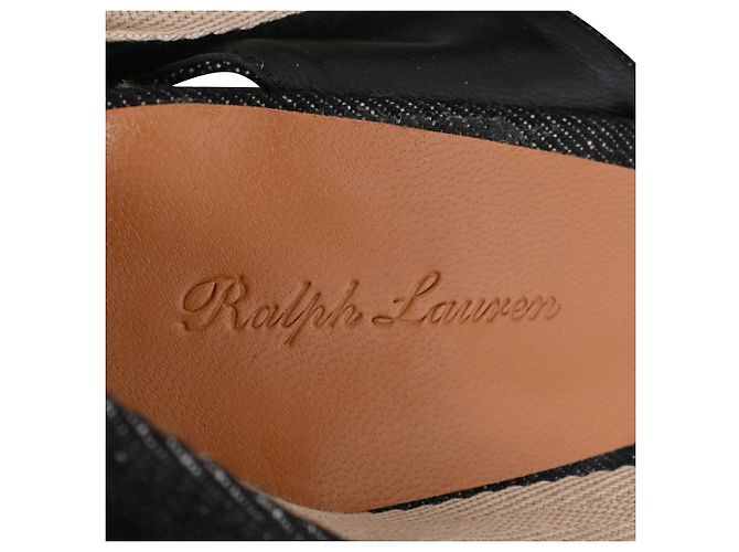 Décolleté con zeppa espadrilles Ralph Lauren Collection in cotone nero - vista 12