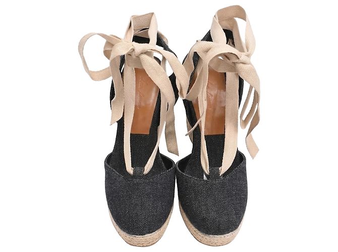 Décolleté con zeppa espadrilles Ralph Lauren Collection in cotone nero - vista 5