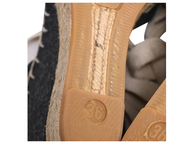 Décolleté con zeppa espadrilles Ralph Lauren Collection in cotone nero - vista 7