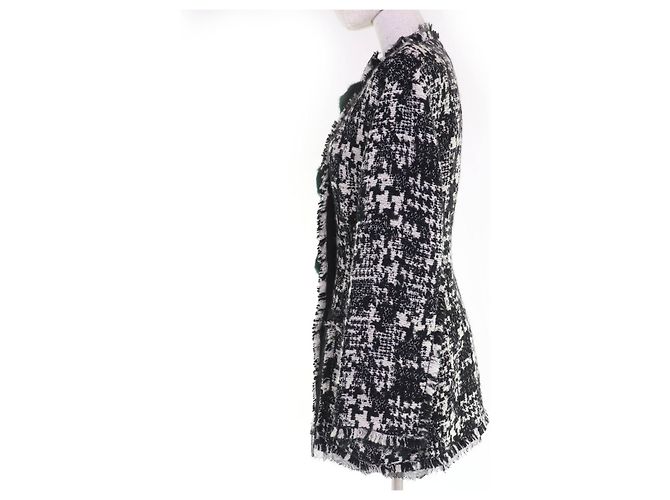 Dolce & Gabbana Cappotto in tweed con gioielli Dolce&Gabbana Nero - vista 2