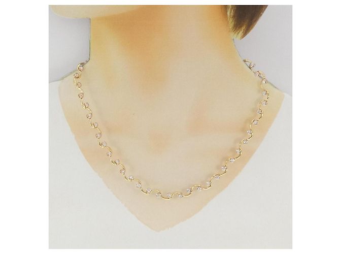 Autre Marque Collana con Diamanti Au750 D'oro - vista 6