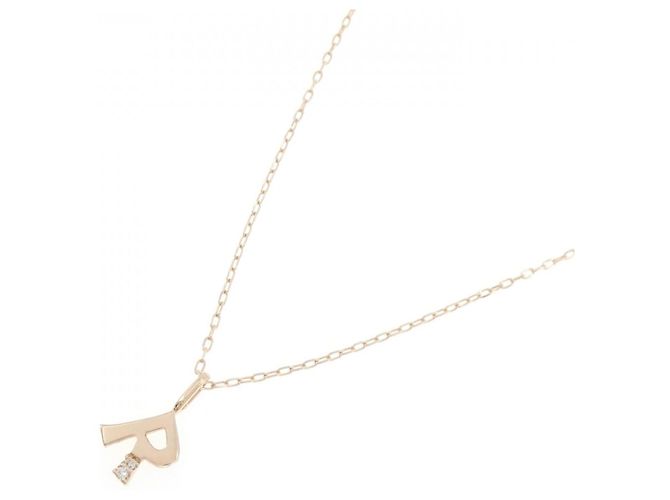 Autre Marque Collana Iniziale R in Au750 con Diamante Rosa - vista 2