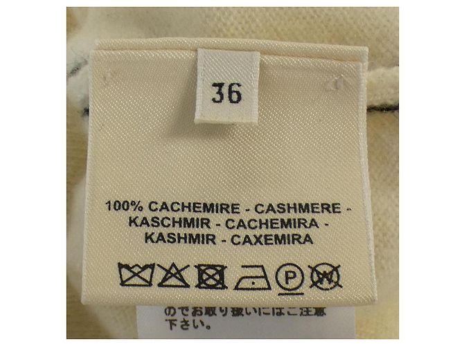 Hermès Hermes 2E2638D1 Kaschmir Strickware 36 Weiß - Ansicht 3