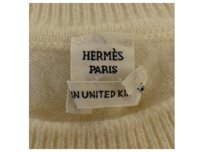 Hermès Hermes 2E2638D1 Kaschmir Strickware 36 Weiß - Ansicht 4