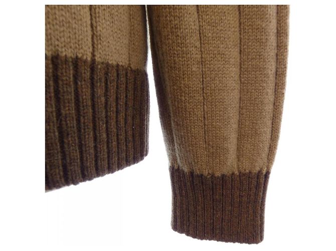 Suéter de lana camel con rayas Web Gucci Castaño - vista 6