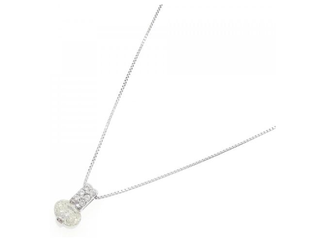 Autre Marque Collana in oro bianco Pt900 Au750 e diamanti Argento - vista 2