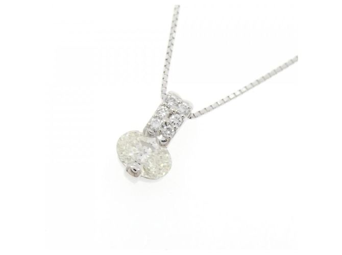 Autre Marque Collana in oro bianco Pt900 Au750 e diamanti Argento - vista 3
