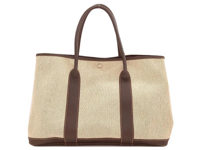 Hermès Borsa Tote Hermes Garden Party PM Marrone - vista 2