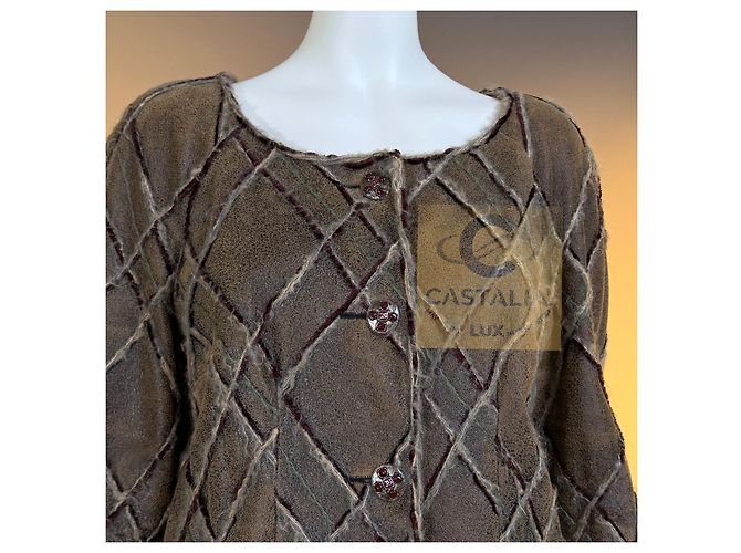Chanel Métiers d'Art Lederjacke Paris Edinburgh Braun - Ansicht 4