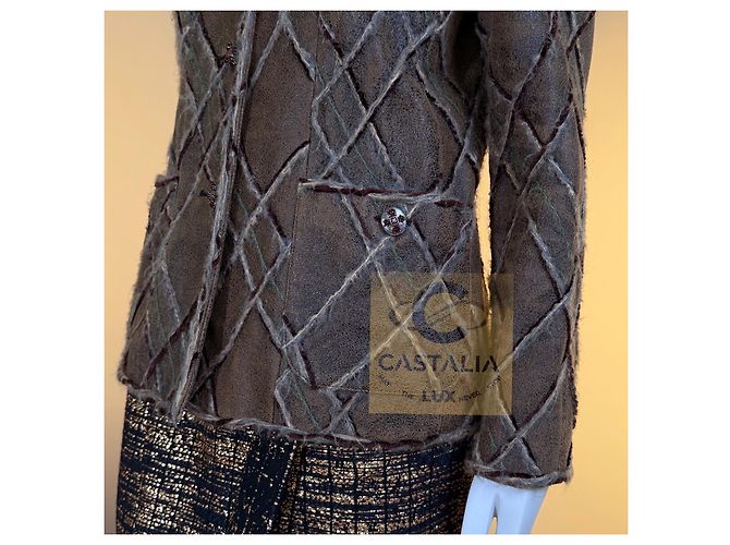 Chanel Métiers d'Art Lederjacke Paris Edinburgh Braun - Ansicht 5