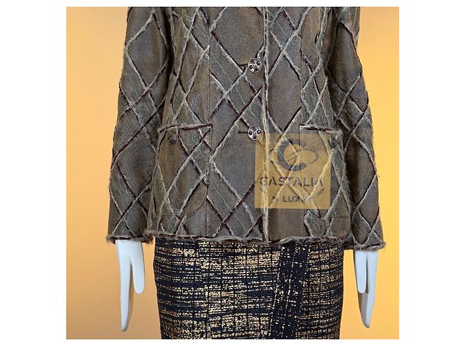 Chanel Métiers d'Art Lederjacke Paris Edinburgh Braun - Ansicht 6