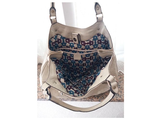 Borsa a mano Gucci in pelle beige monogramma GG - vista 5