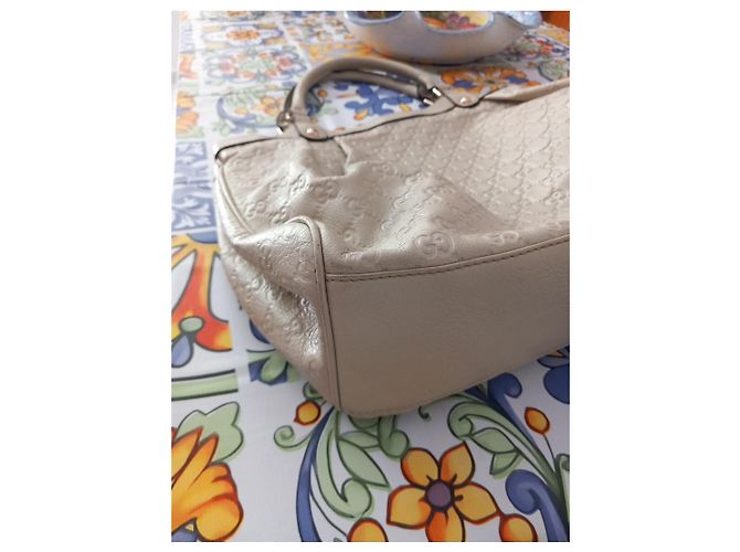 Borsa a mano Gucci in pelle beige monogramma GG - vista 9