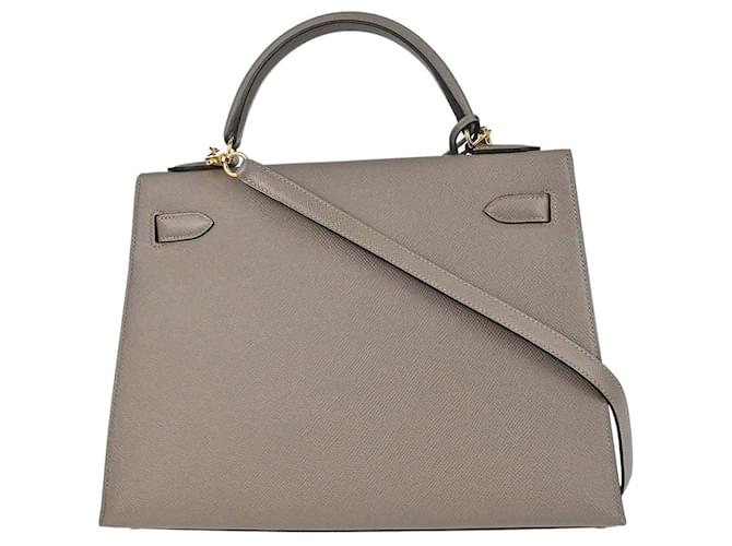 Hermès Hermes Kelly Grey Epsom with Gold Hardware 32 Marrone - vista 2