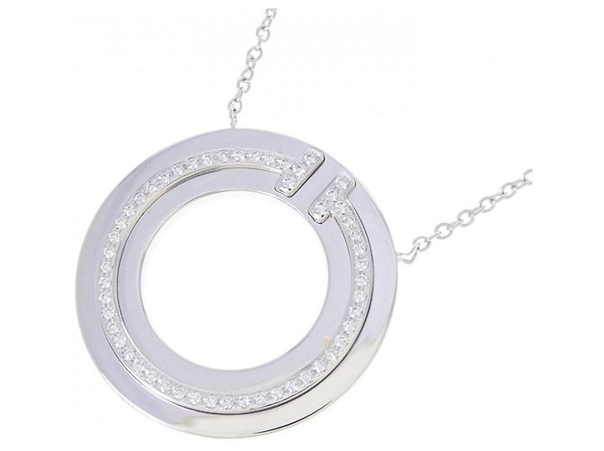 Tiffany & Co Collana Tiffany T Circle in oro bianco 18K - vista 3
