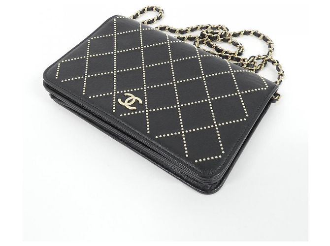 Chanel AP0023 Black Leather Chain Wallet Schwarz - Ansicht 3